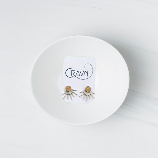 Interchangeable Studs - Silver Sunburst