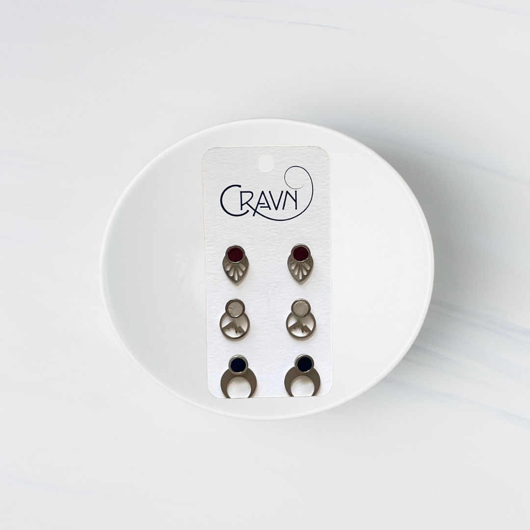Leather & Brass Teardrop Earrings