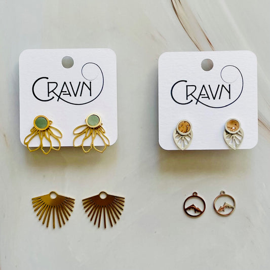 Custom Interchangeable Studs - Single pair w/ extra charm set