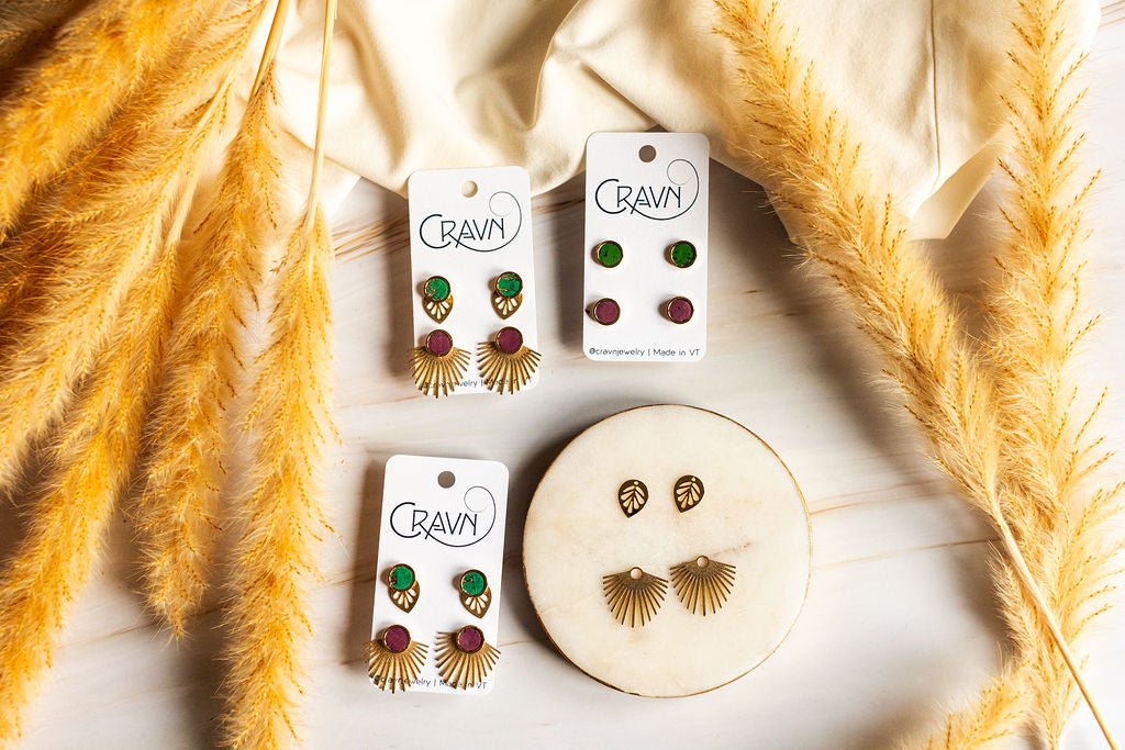 Interchangeable Studs - Brass Two Pairs