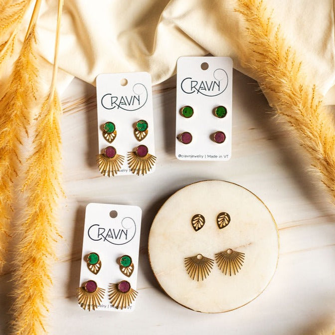 Interchangeable Studs - Brass Two Pairs