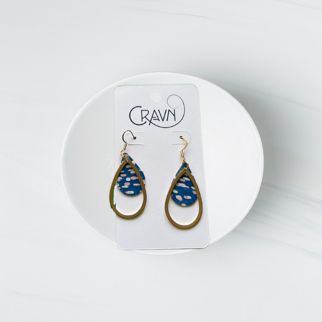 Cork & Brass Teardrops Earrings (Vegan-Friendly)