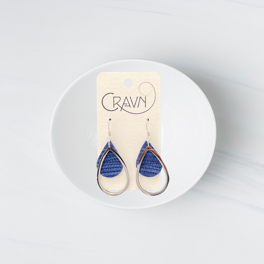Leather & Silver Teardrop Earrings