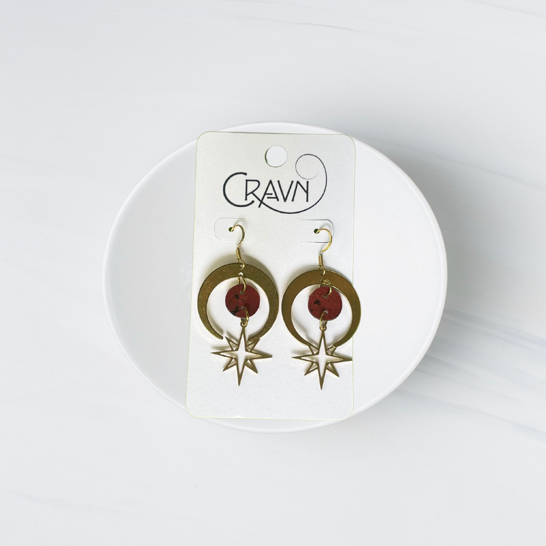 Cork & Brass Celestial Earrings