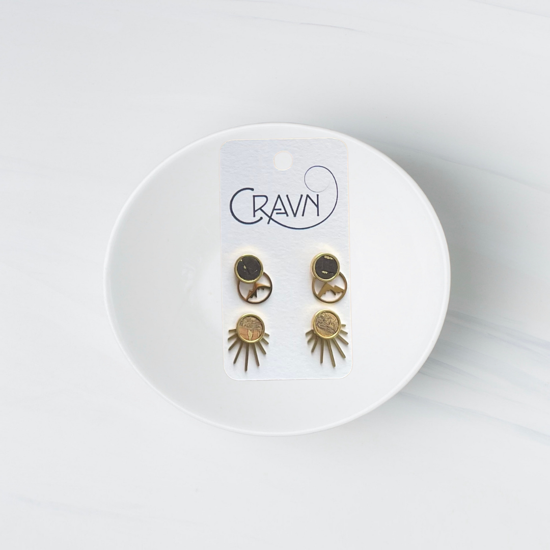 Interchangeable Studs - Brass Two Pairs