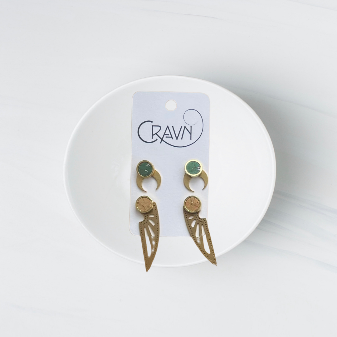 Interchangeable Studs - Brass Two Pairs