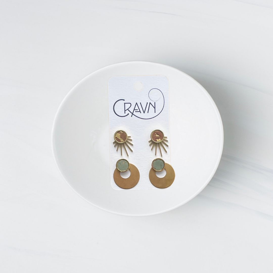 Interchangeable Studs - Brass Two Pairs