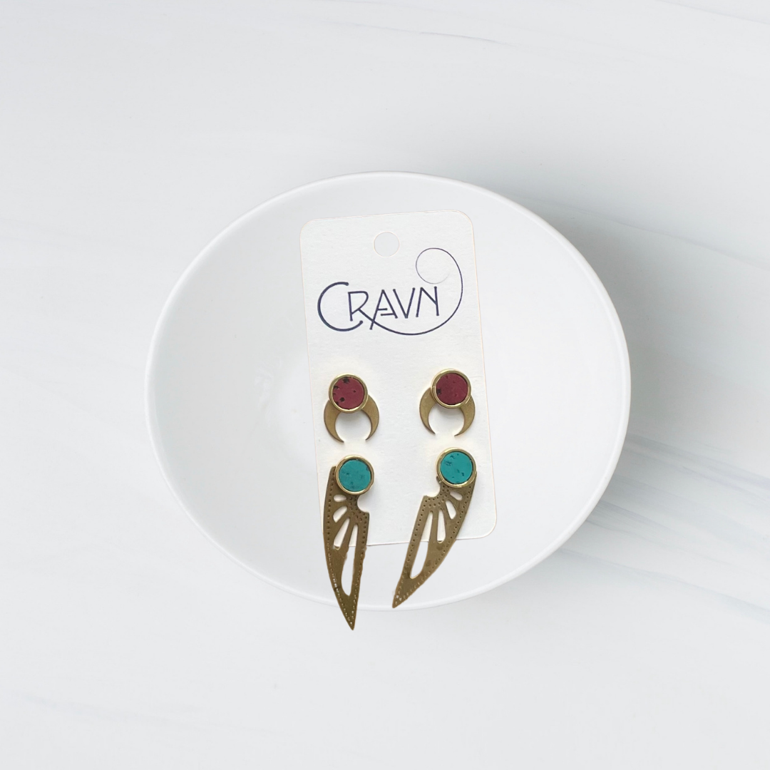 Interchangeable Studs - Brass Two Pairs