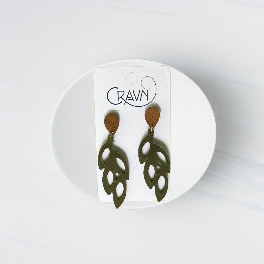 Wood & Leather Leaves