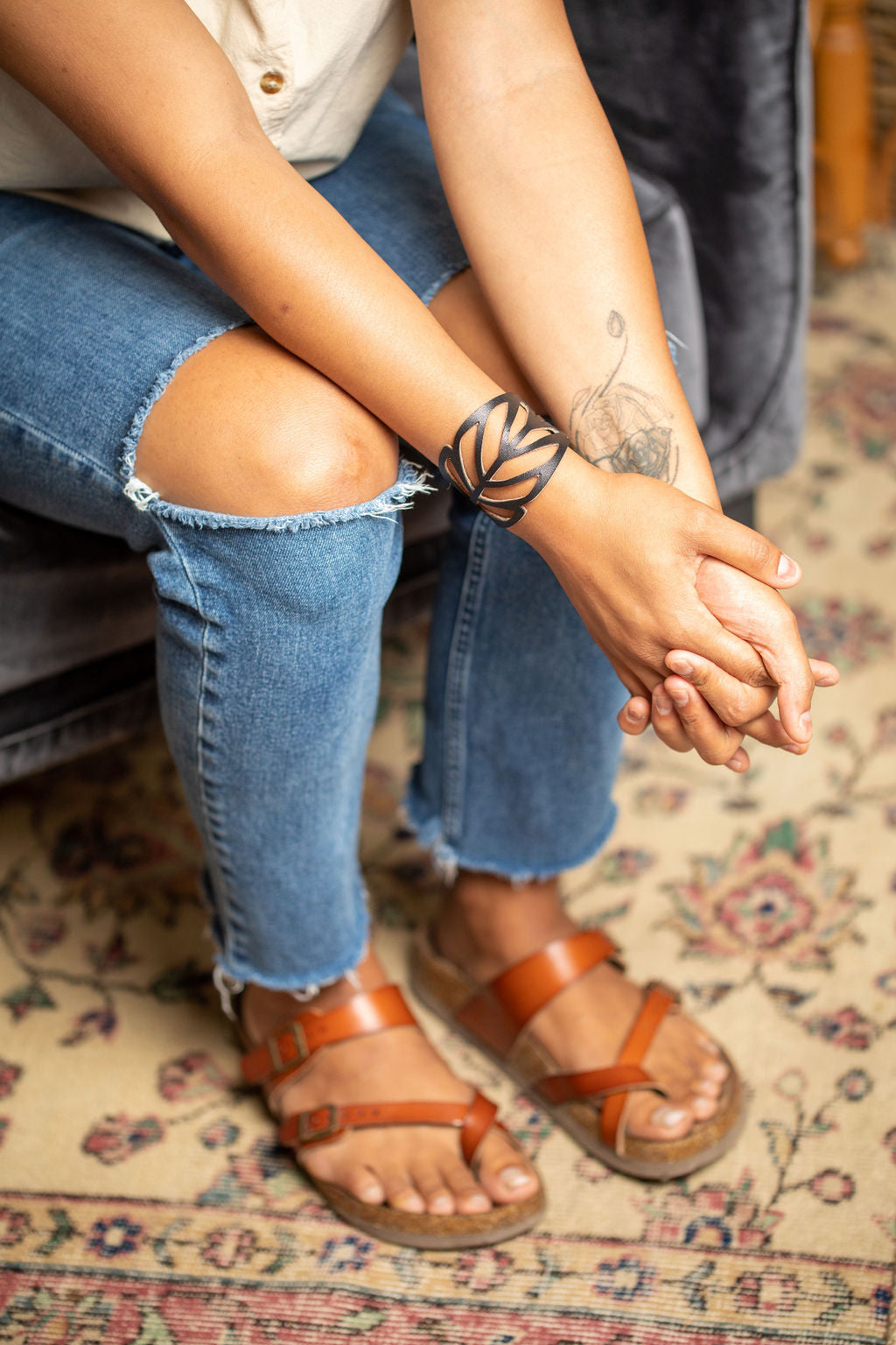 Leather Leaf Cuff