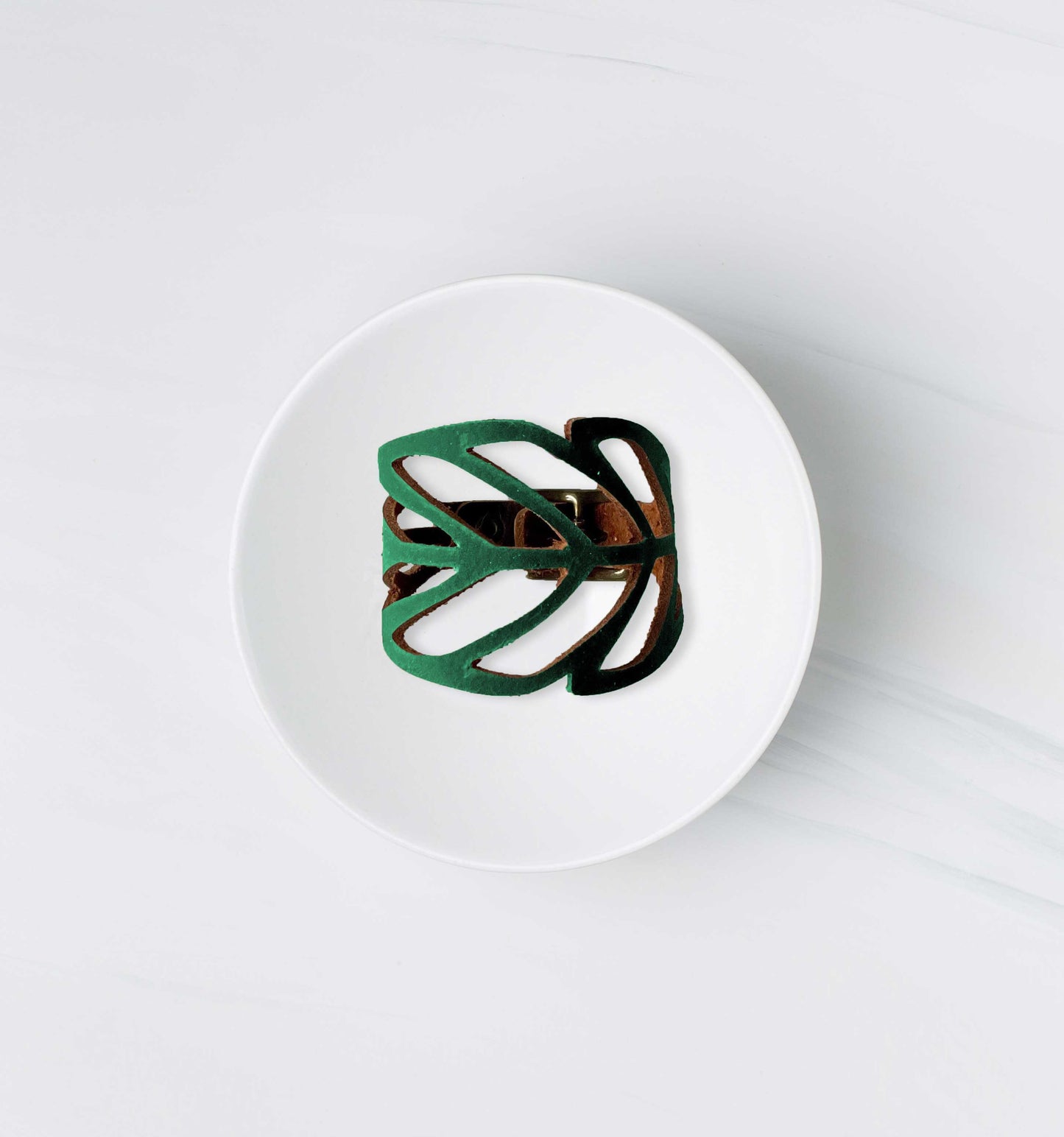 Leather Cuff Bracelet Green