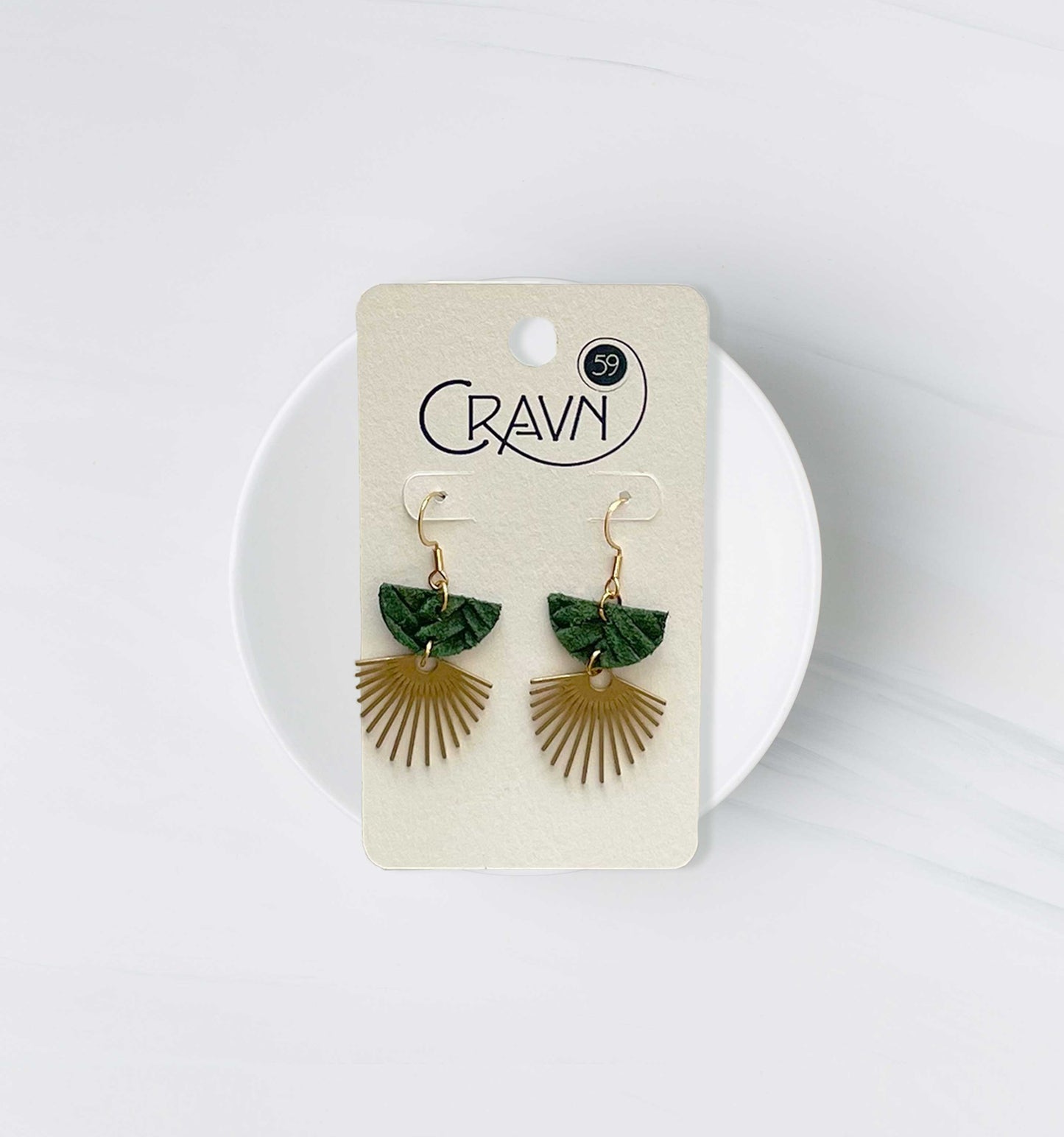 Upcycled Leather Sun Earrings