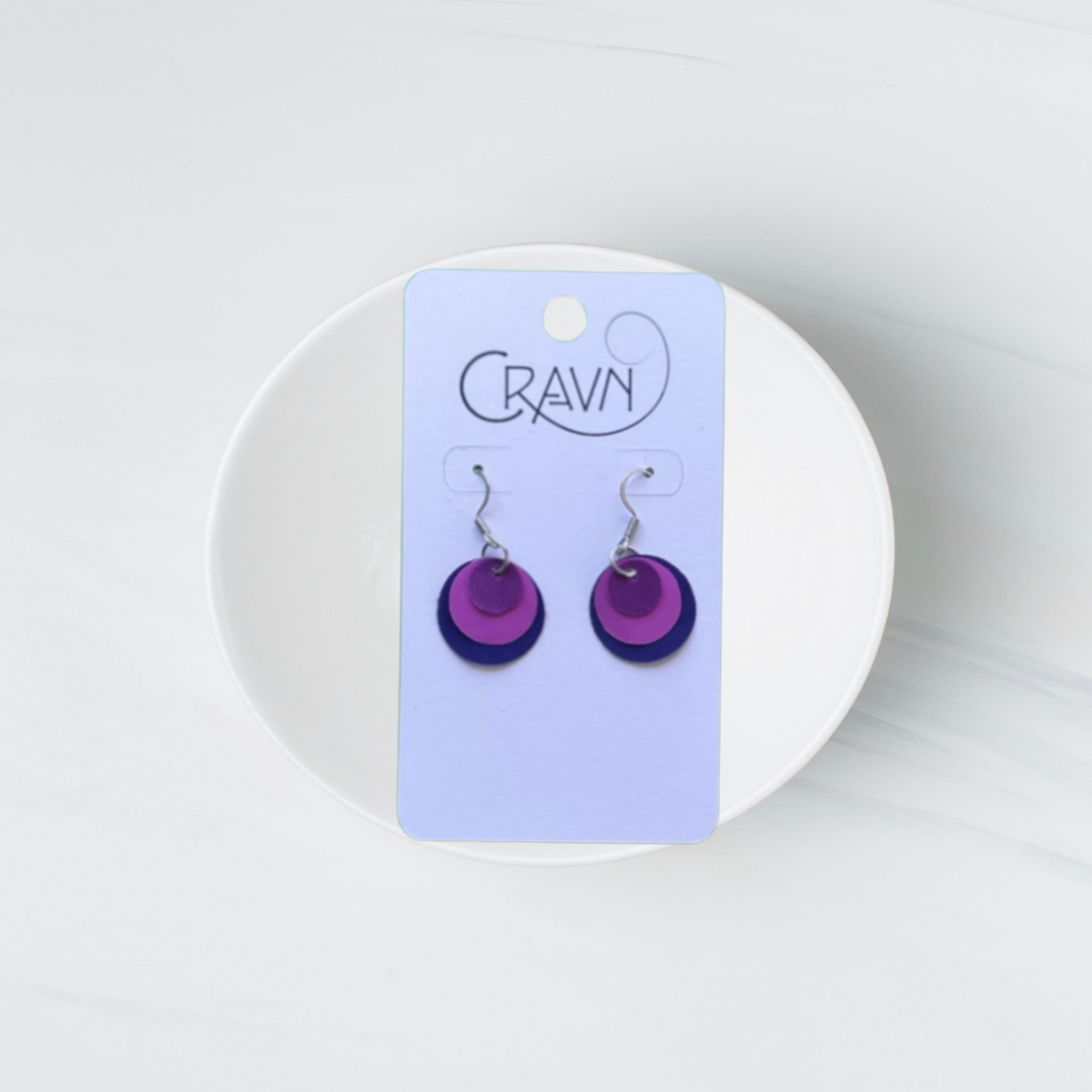 Birdie Blue Circle Earrings