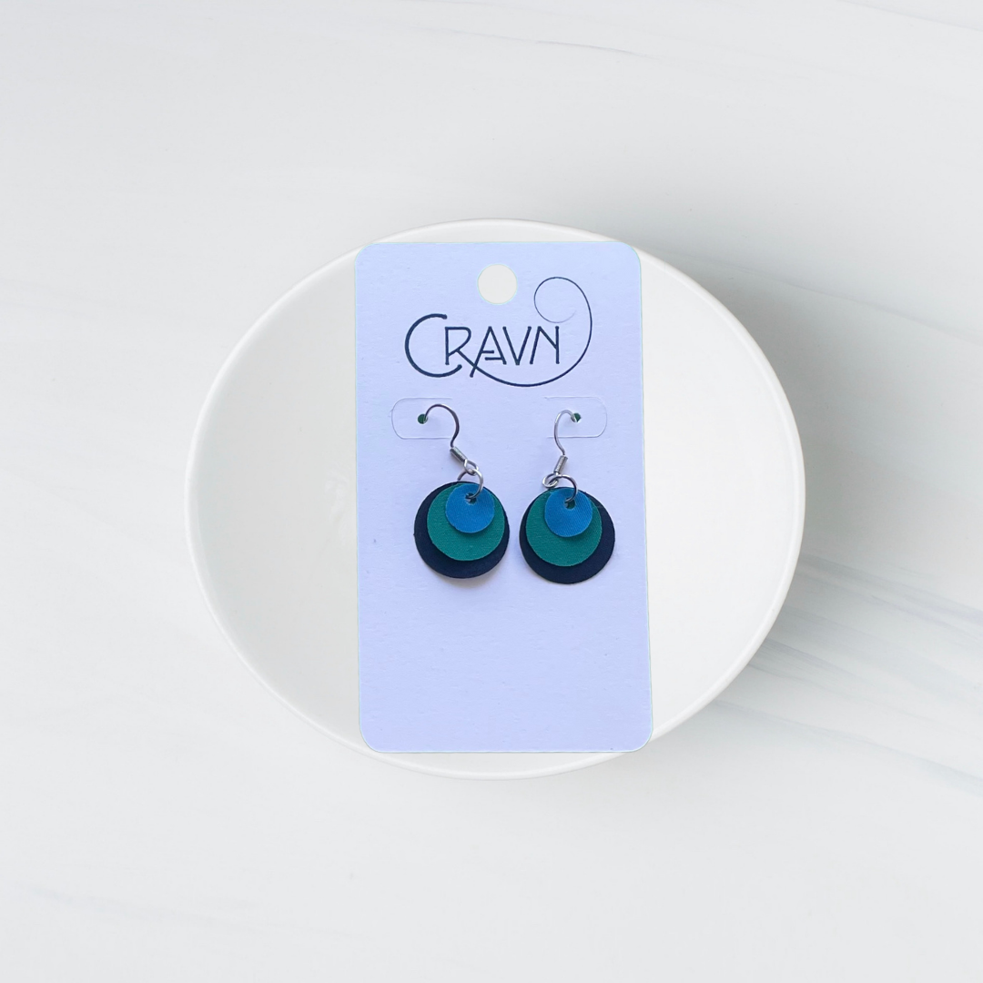 Birdie Blue Circle Earrings