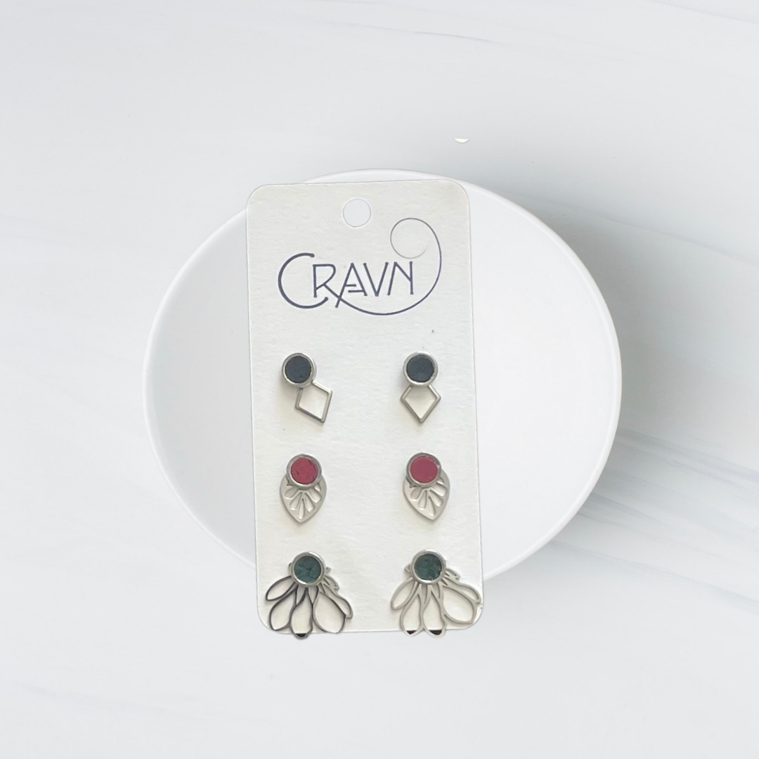 Interchangeable Studs - Silver Three Pack