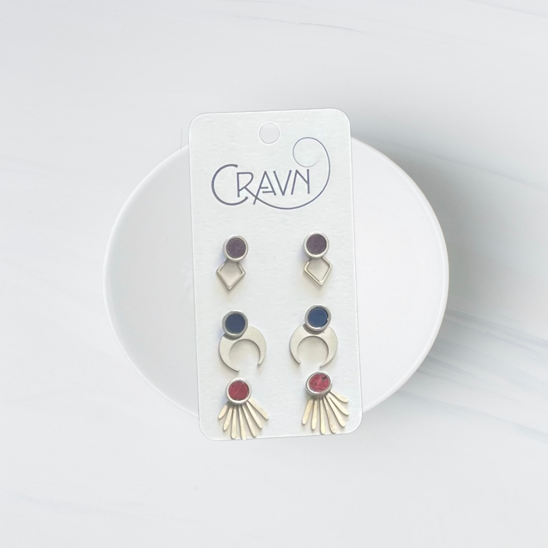 Interchangeable Studs - Silver Three Pack