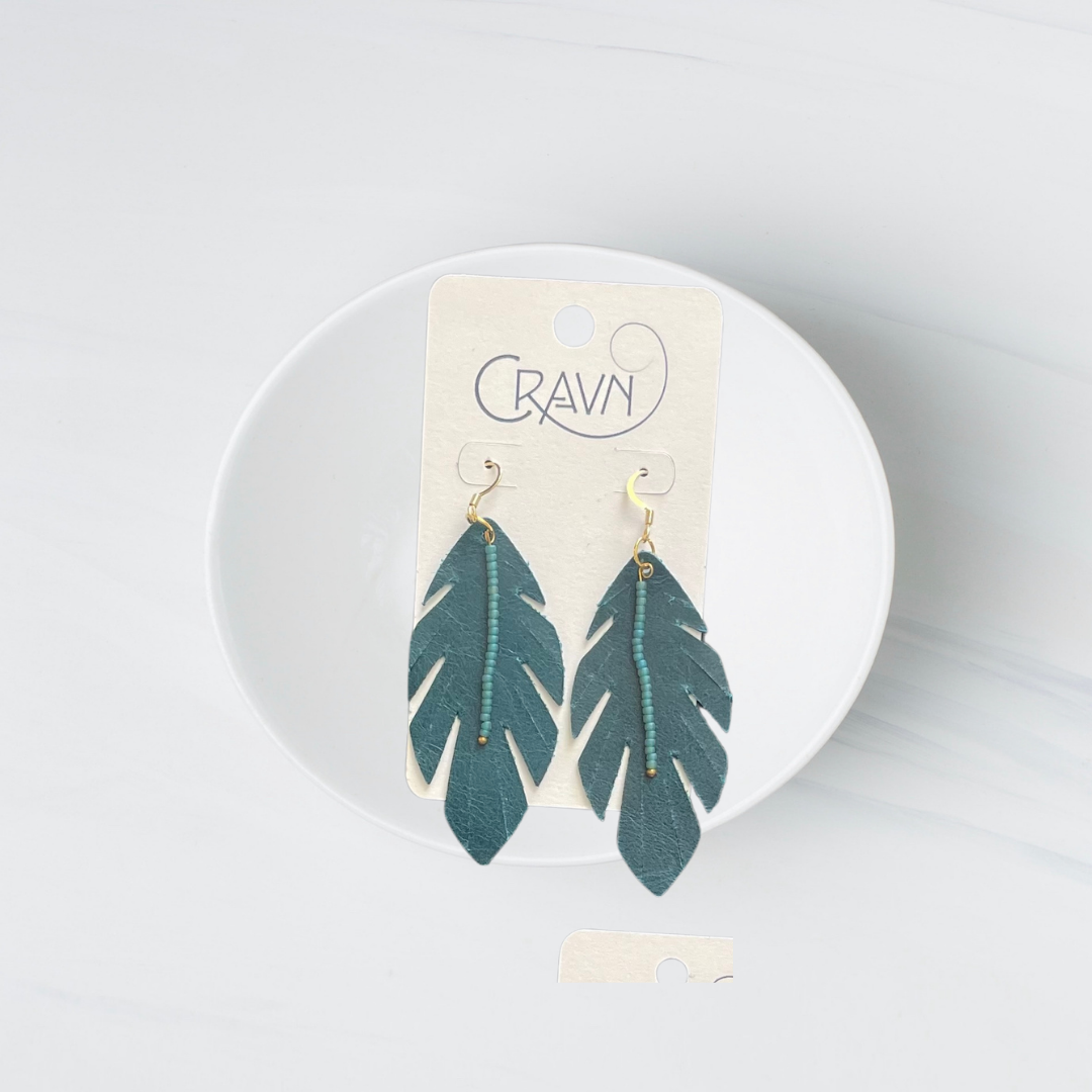 Leather and Beaded Feathers