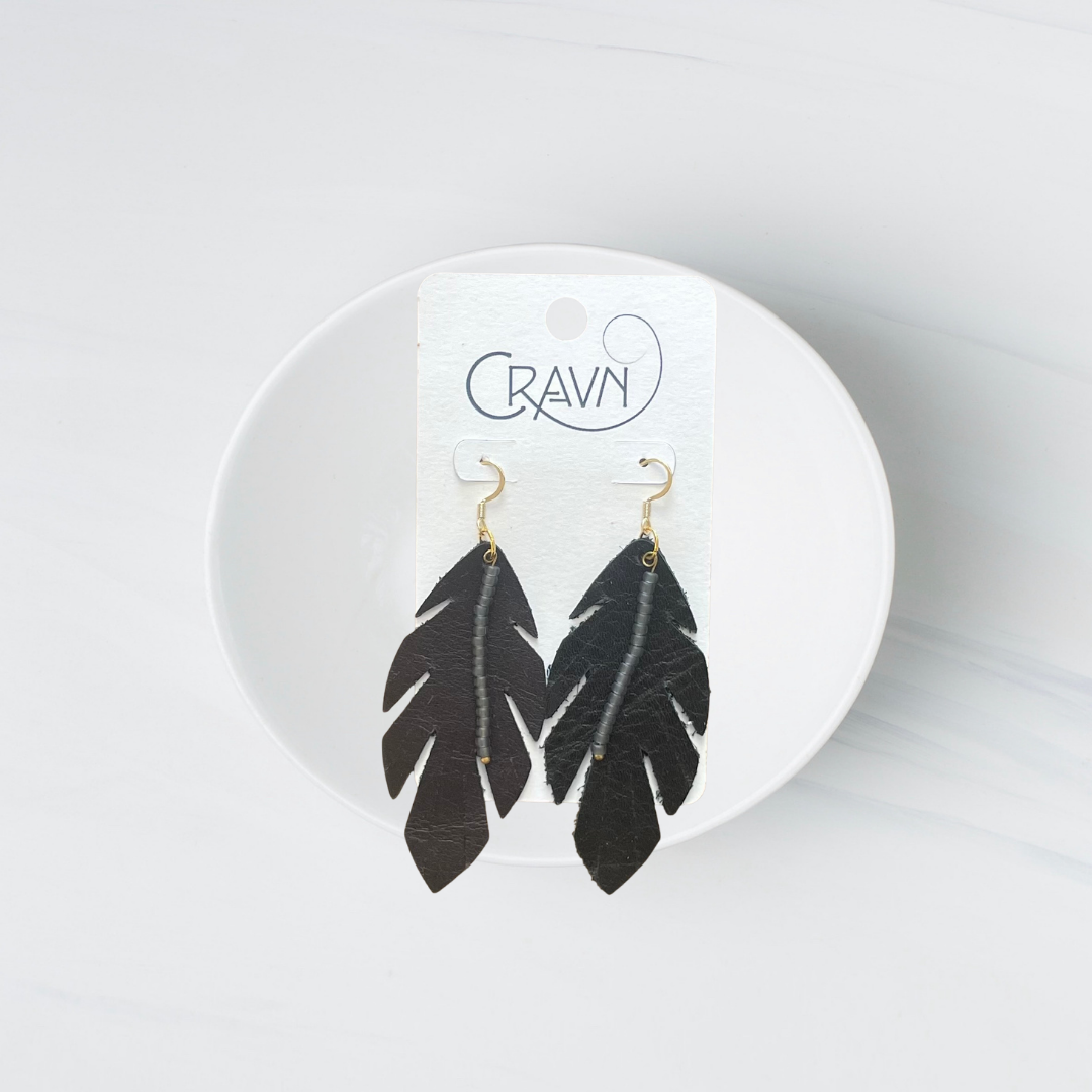 Leather and Beaded Feathers