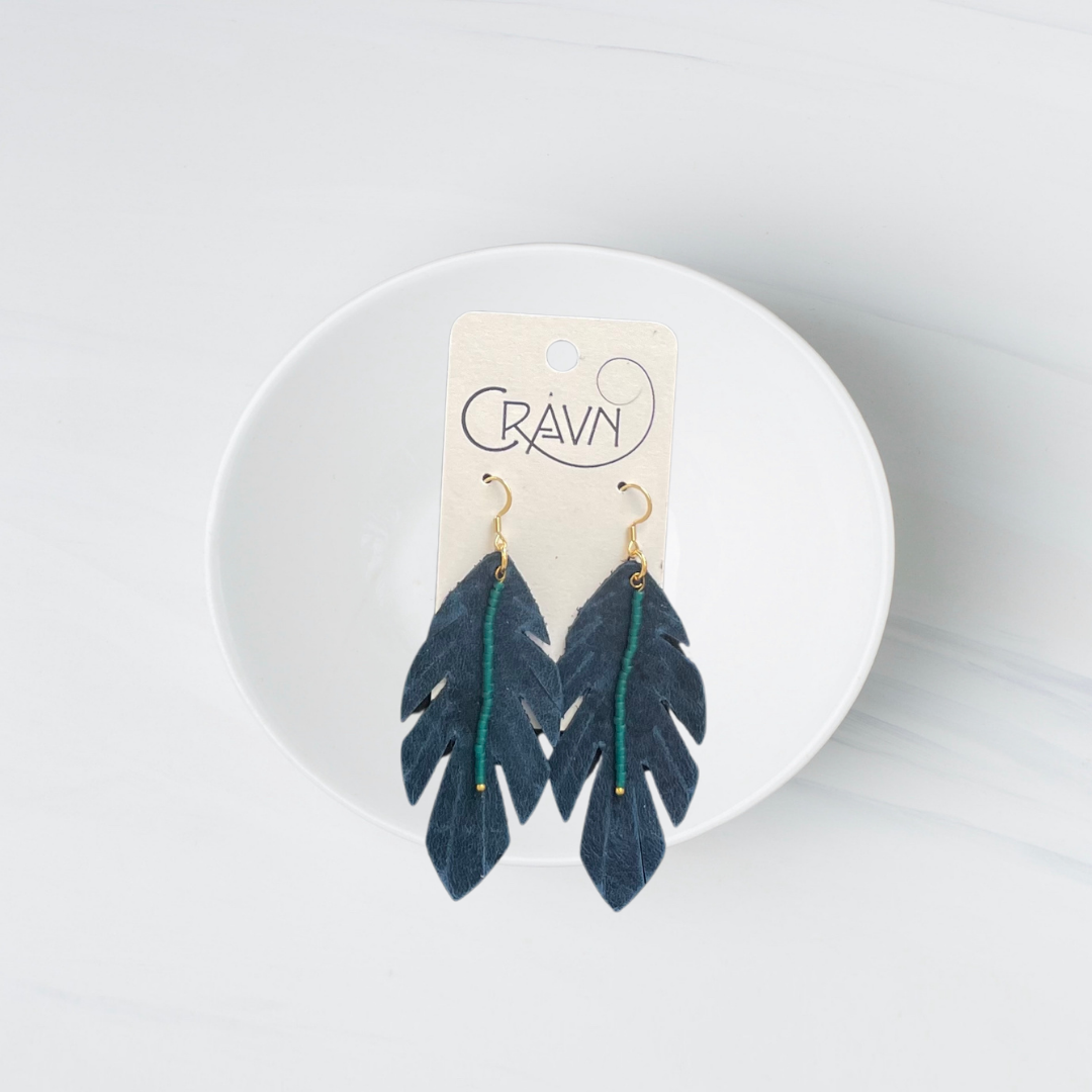 Leather and Beaded Feathers