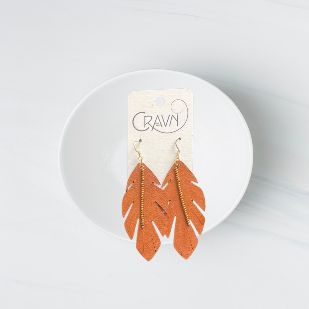Leather and Beaded Feathers