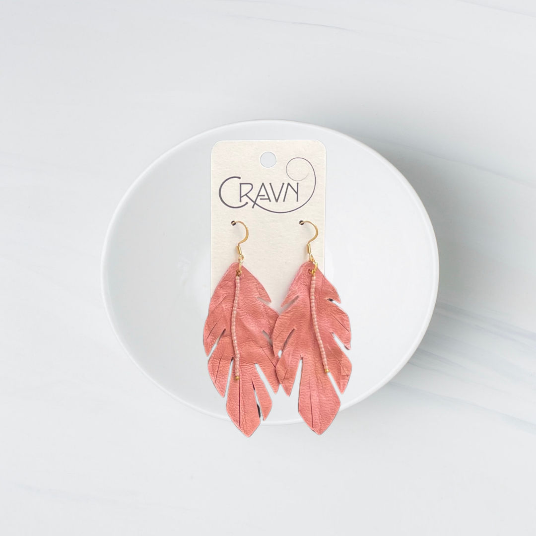Leather and Beaded Feathers