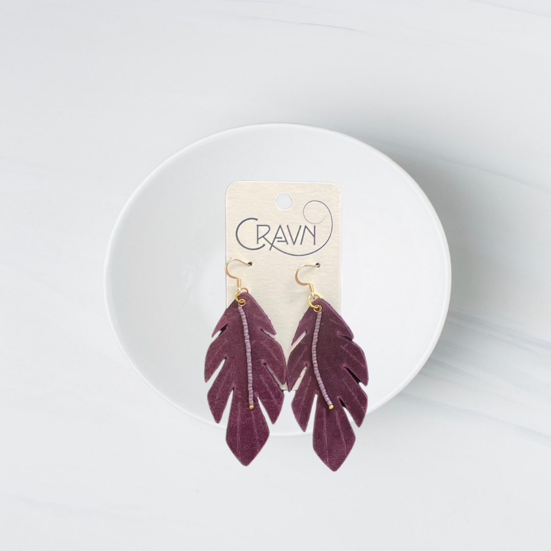 Leather and Beaded Feathers