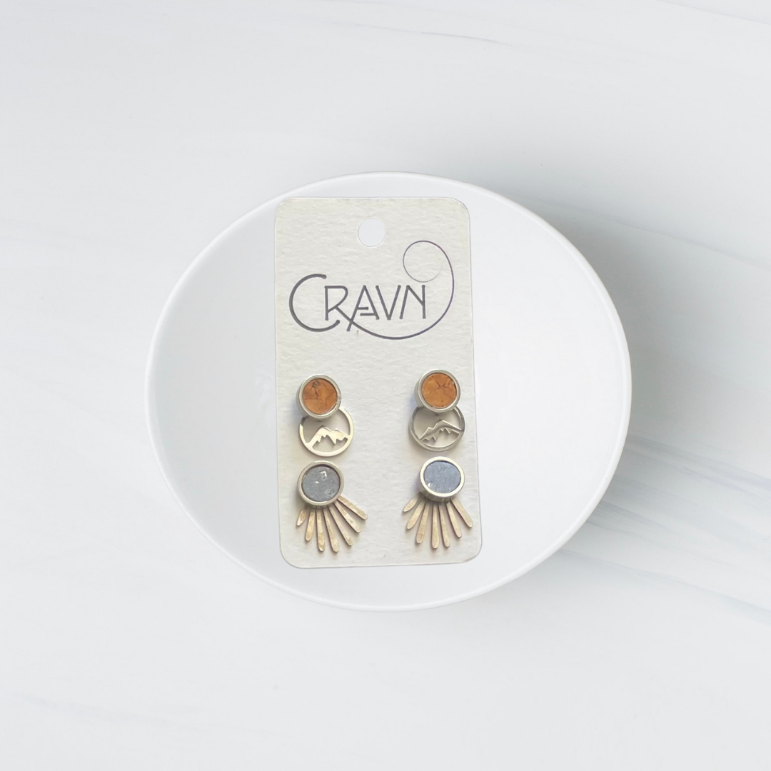Interchangeable Studs Silver- Two Pairs
