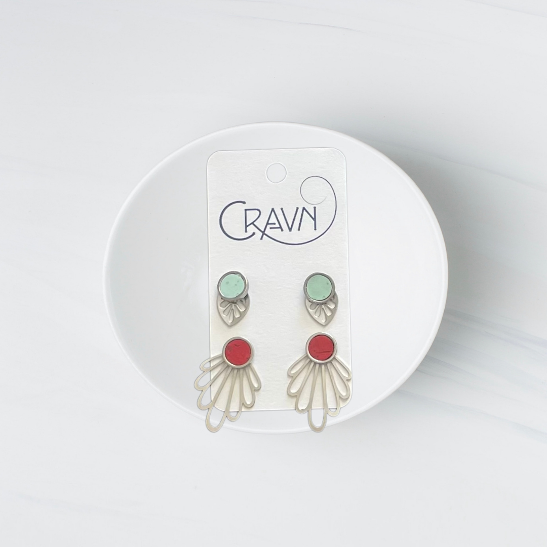 Interchangeable Studs Silver- Two Pairs