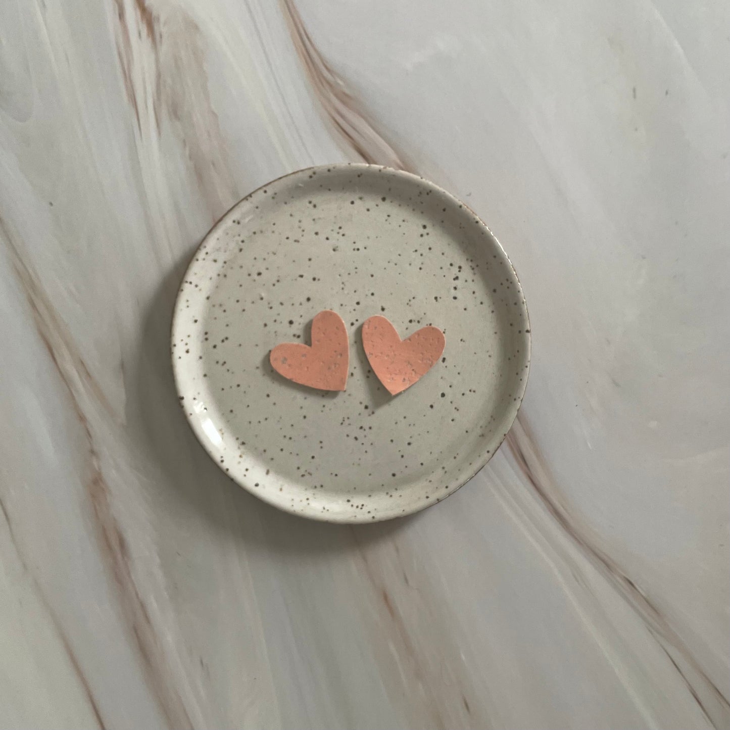 Cork Heart Hoop Earrings