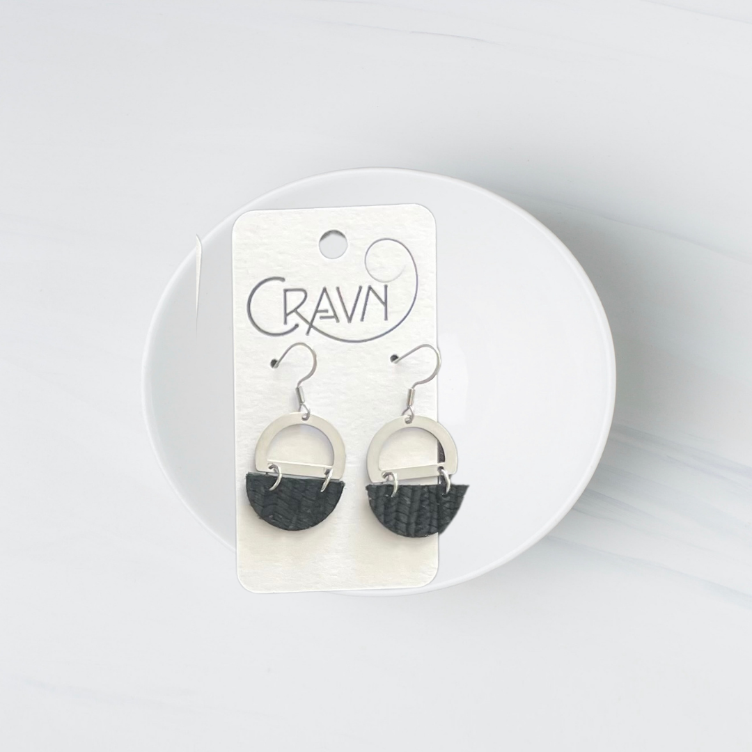 Cork & Silver Circles Earrings