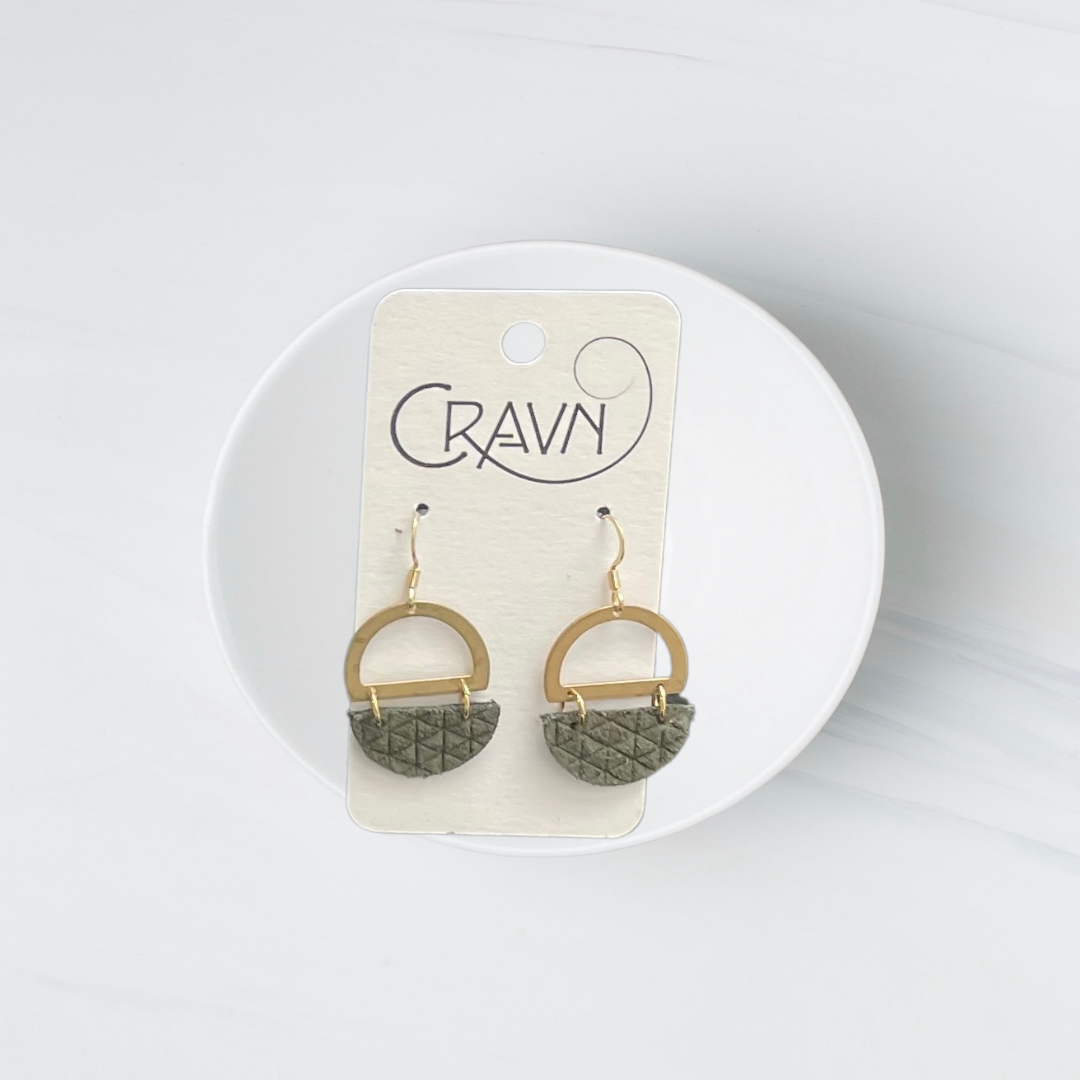 Cork & Brass Circles Earrings