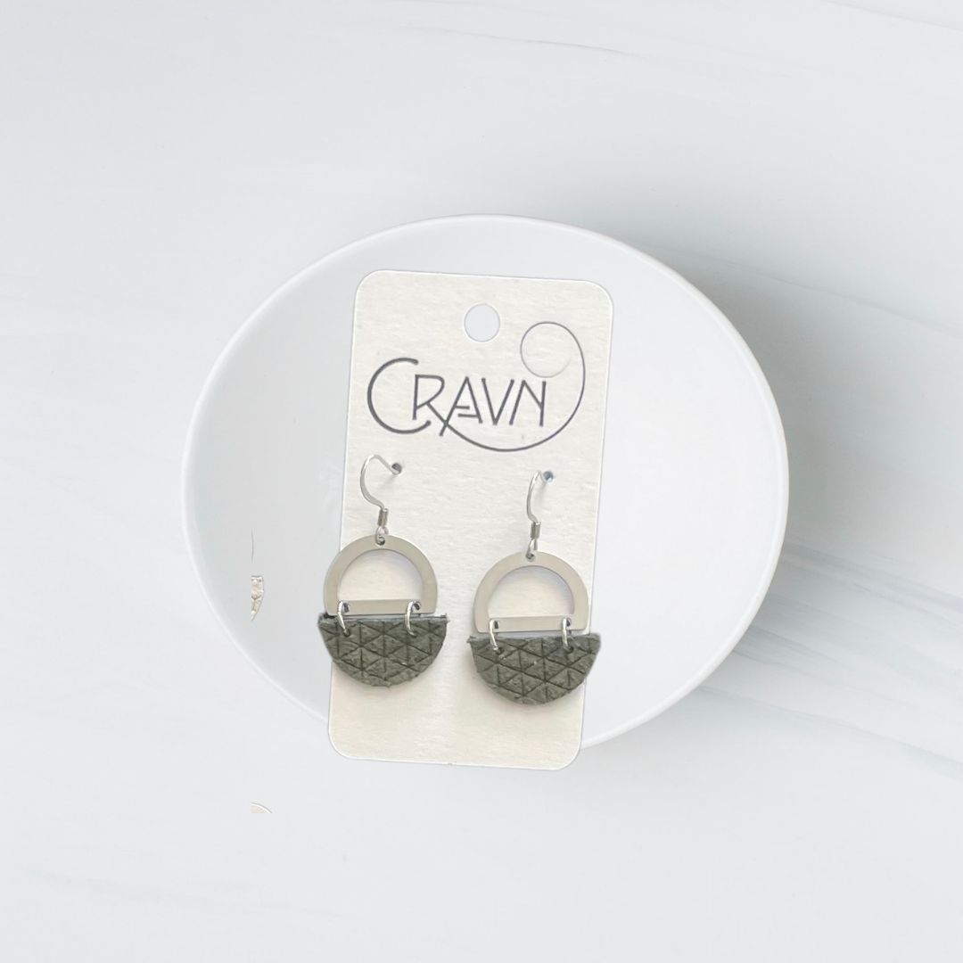 Cork & Silver Circles Earrings