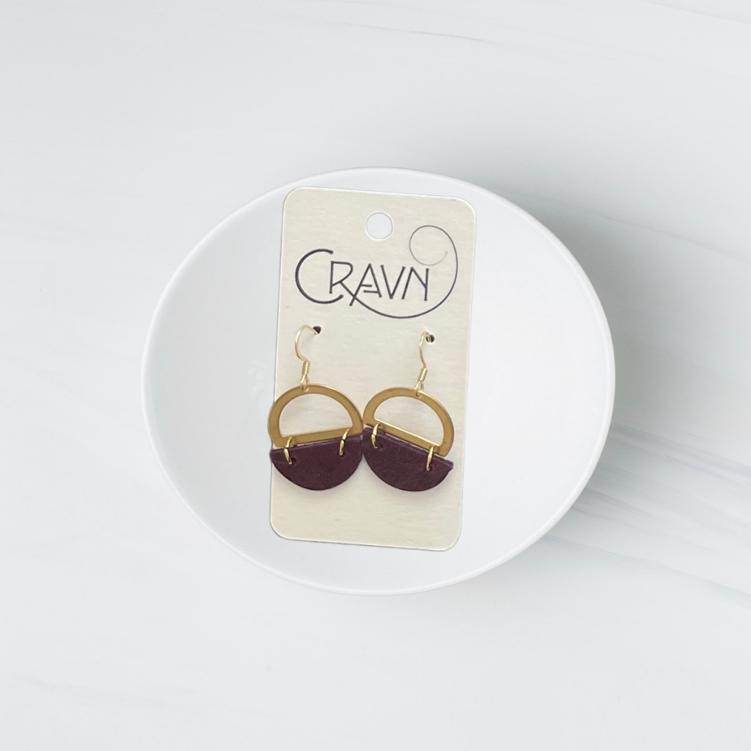 Cork & Brass Circles Earrings