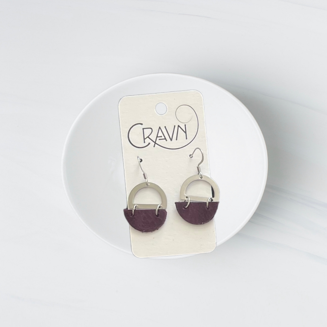 Cork & Silver Circles Earrings
