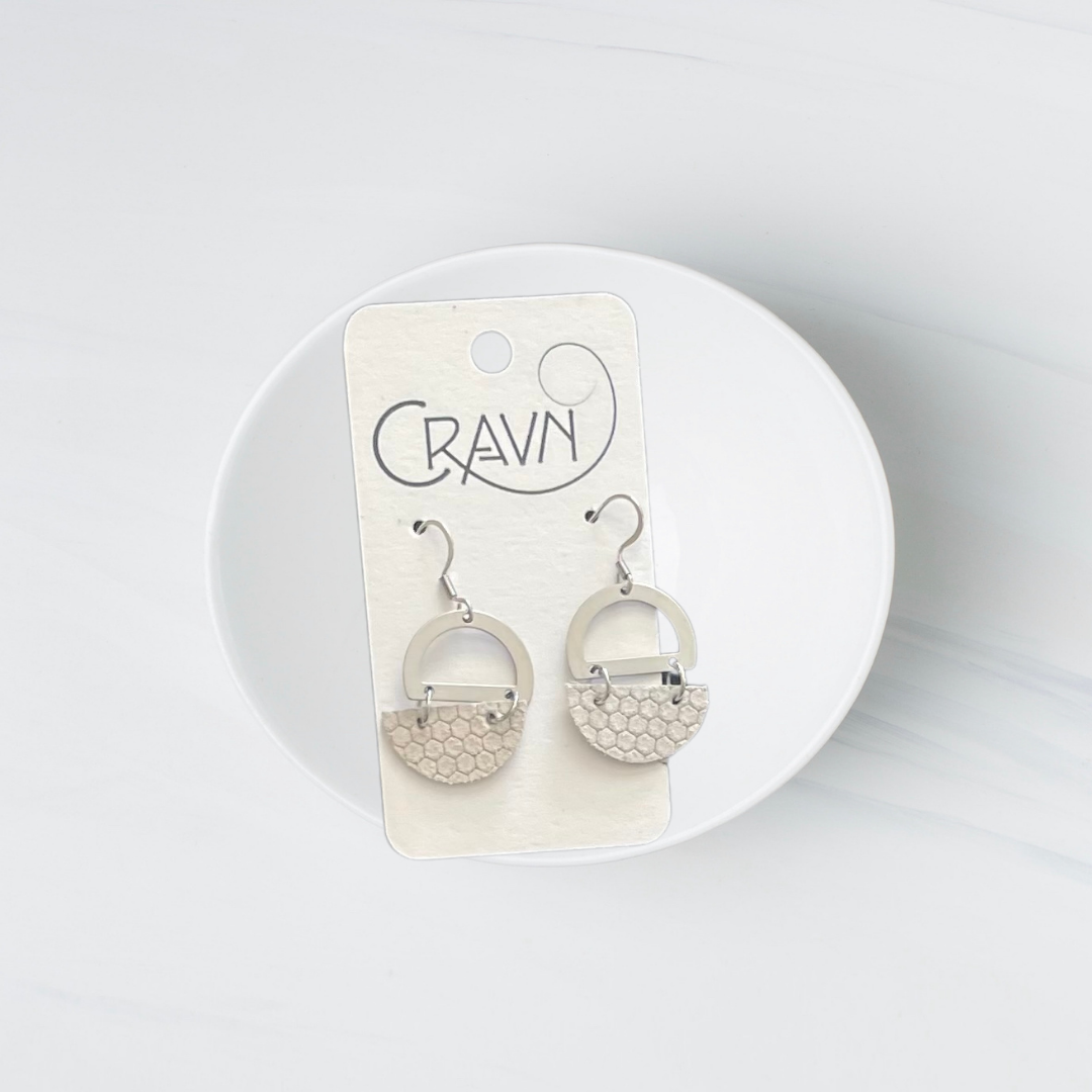 Cork & Silver Circles Earrings