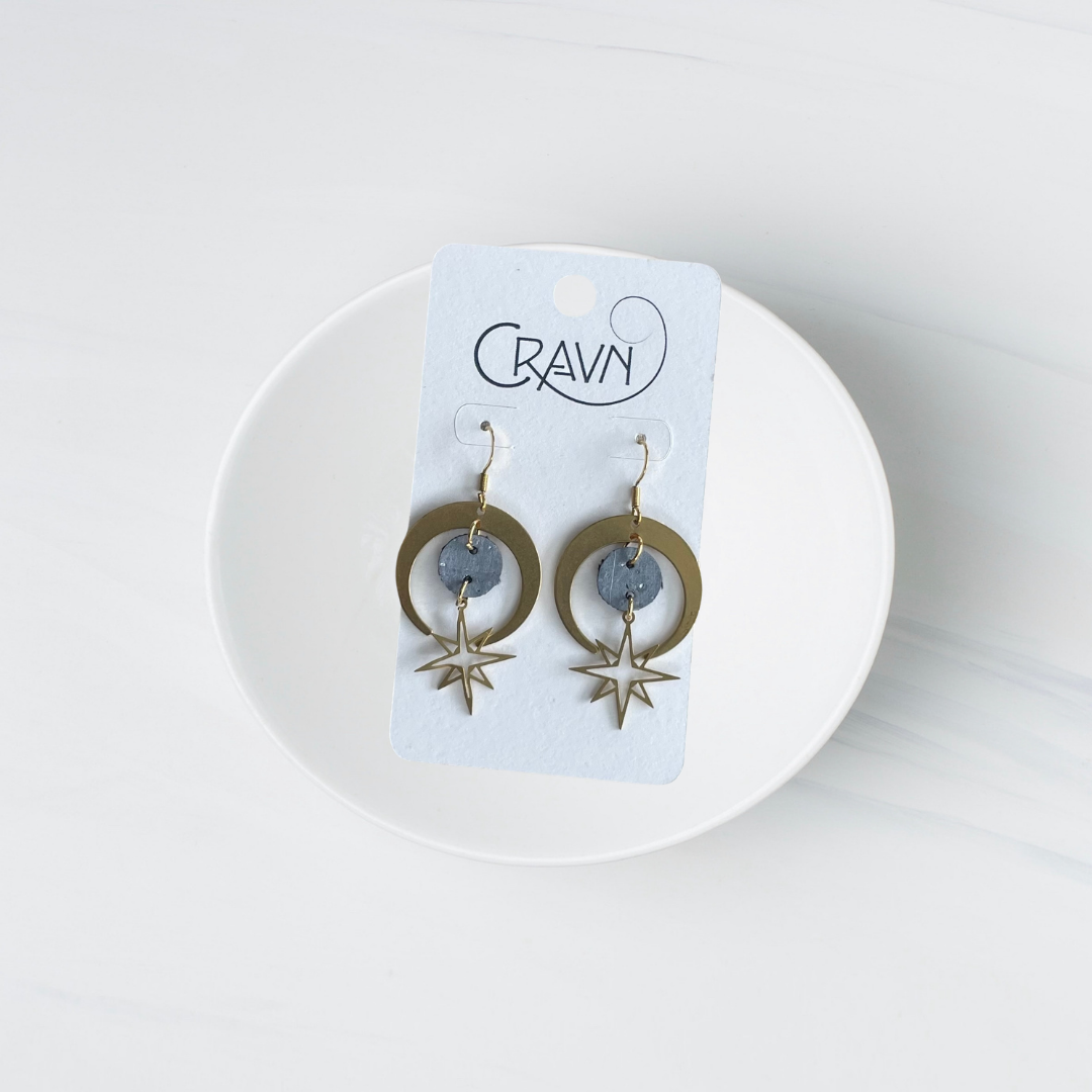 Cork & Brass Celestial Earrings