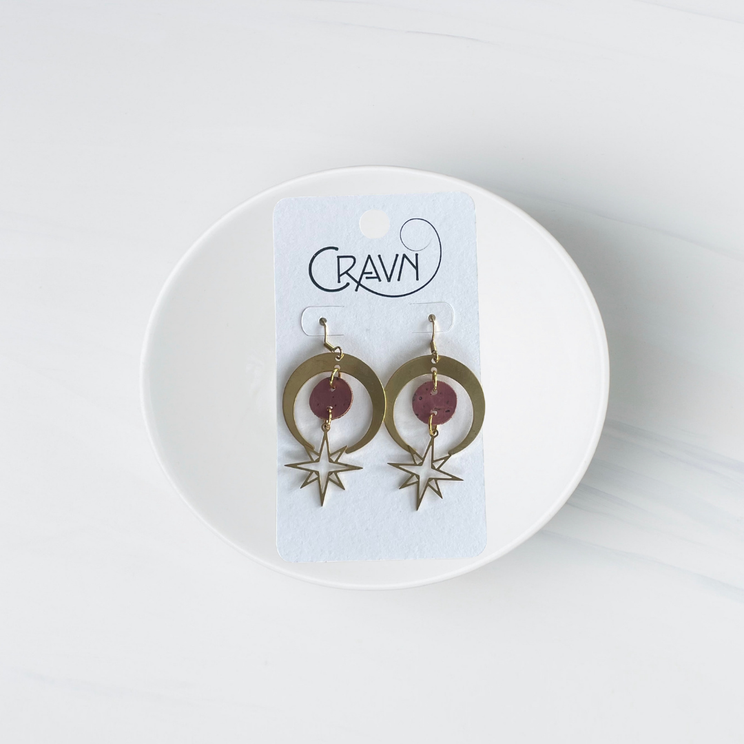 Cork & Brass Celestial Earrings