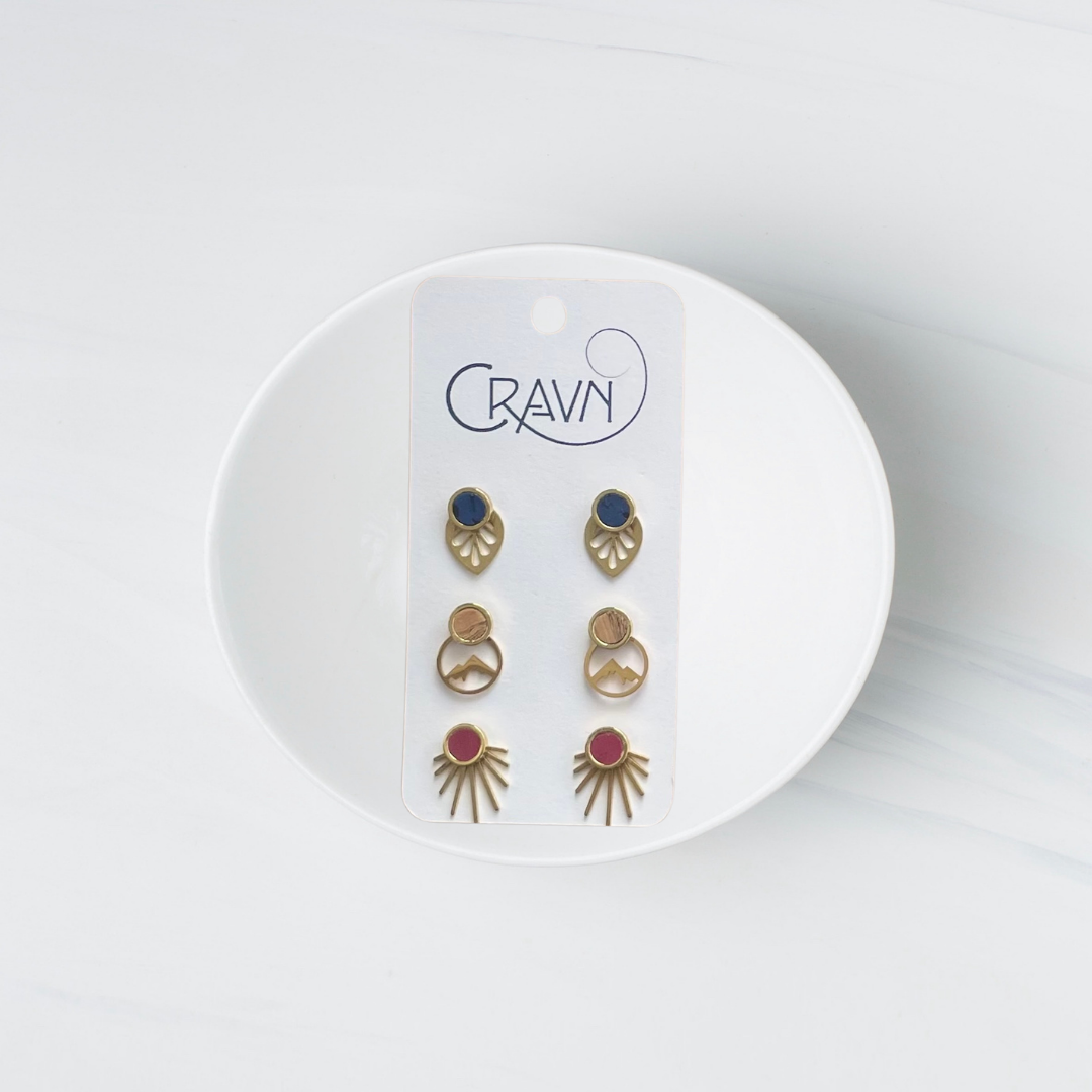 Interchangeable Studs - Brass Three Pack