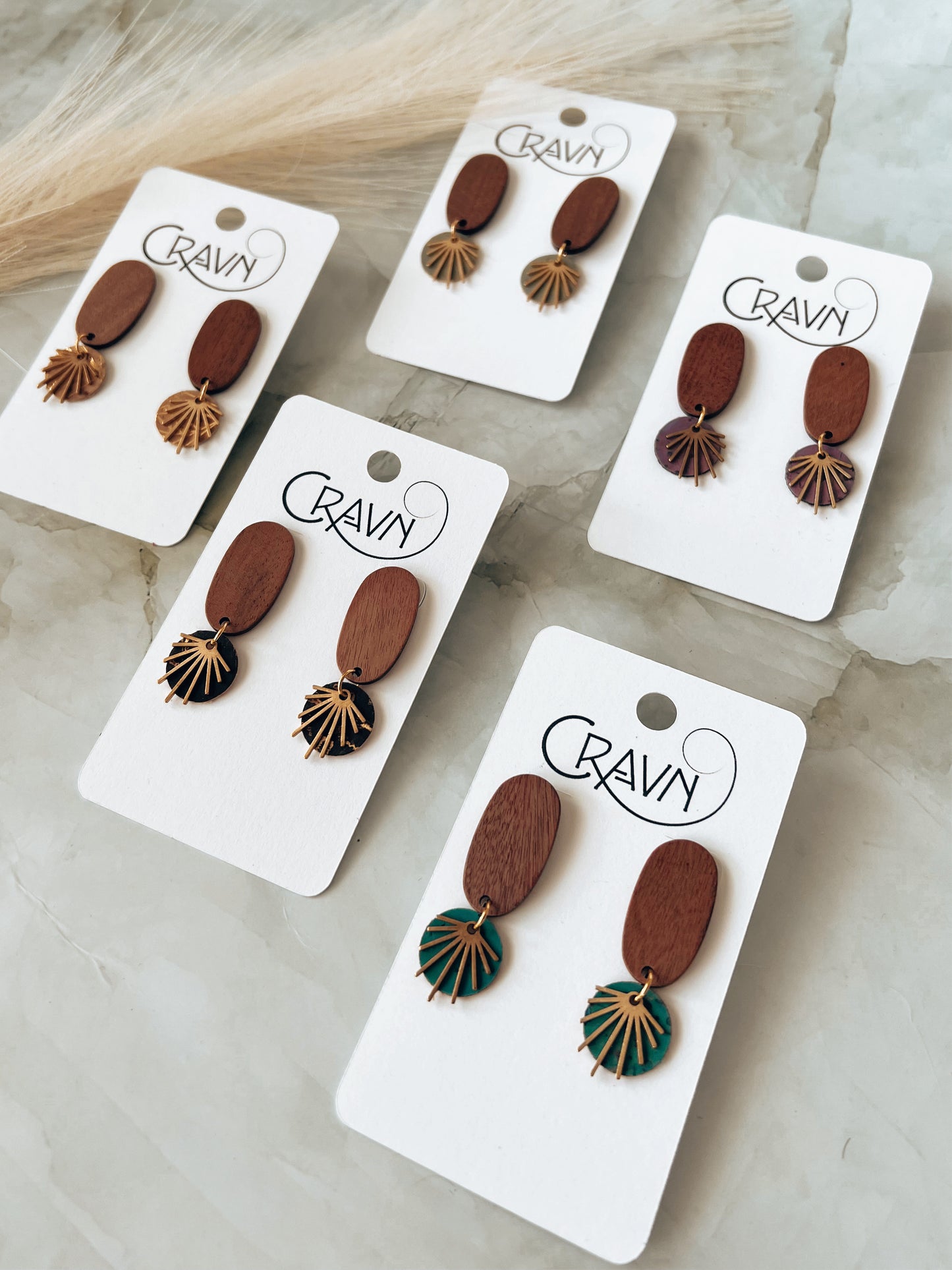 Wood & Cork Post Earrings