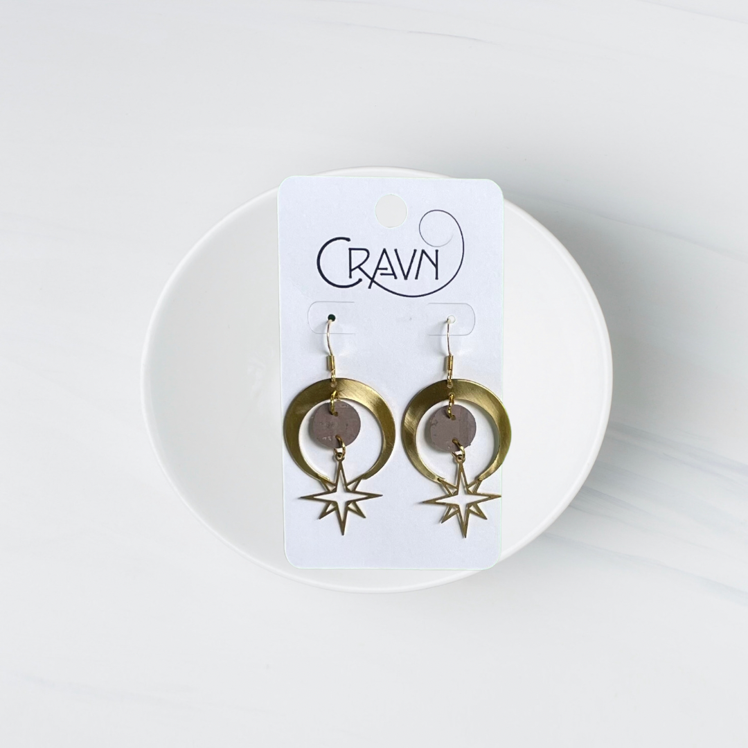 Cork & Brass Celestial Earrings