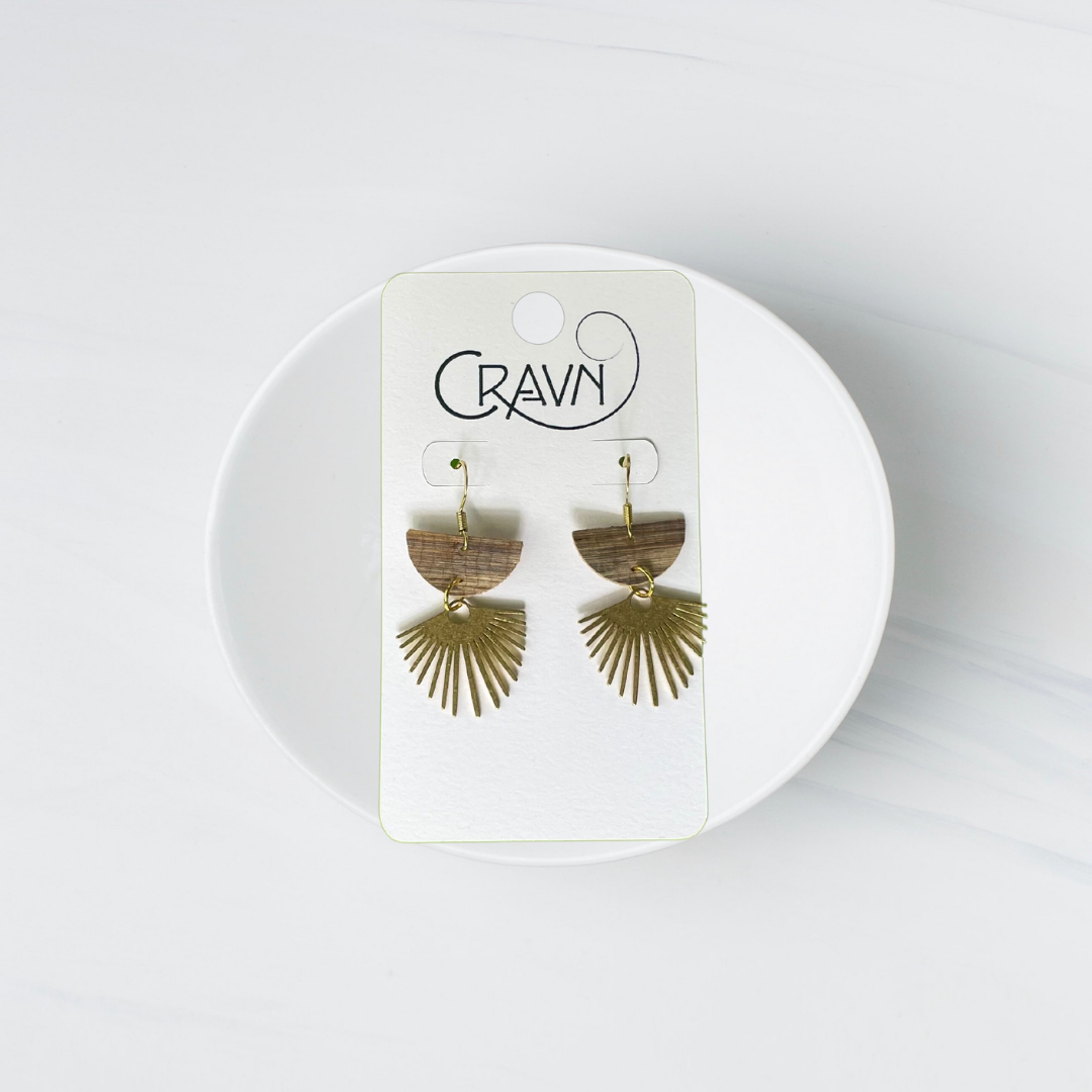 Cork & Brass Sun Ray Earrings