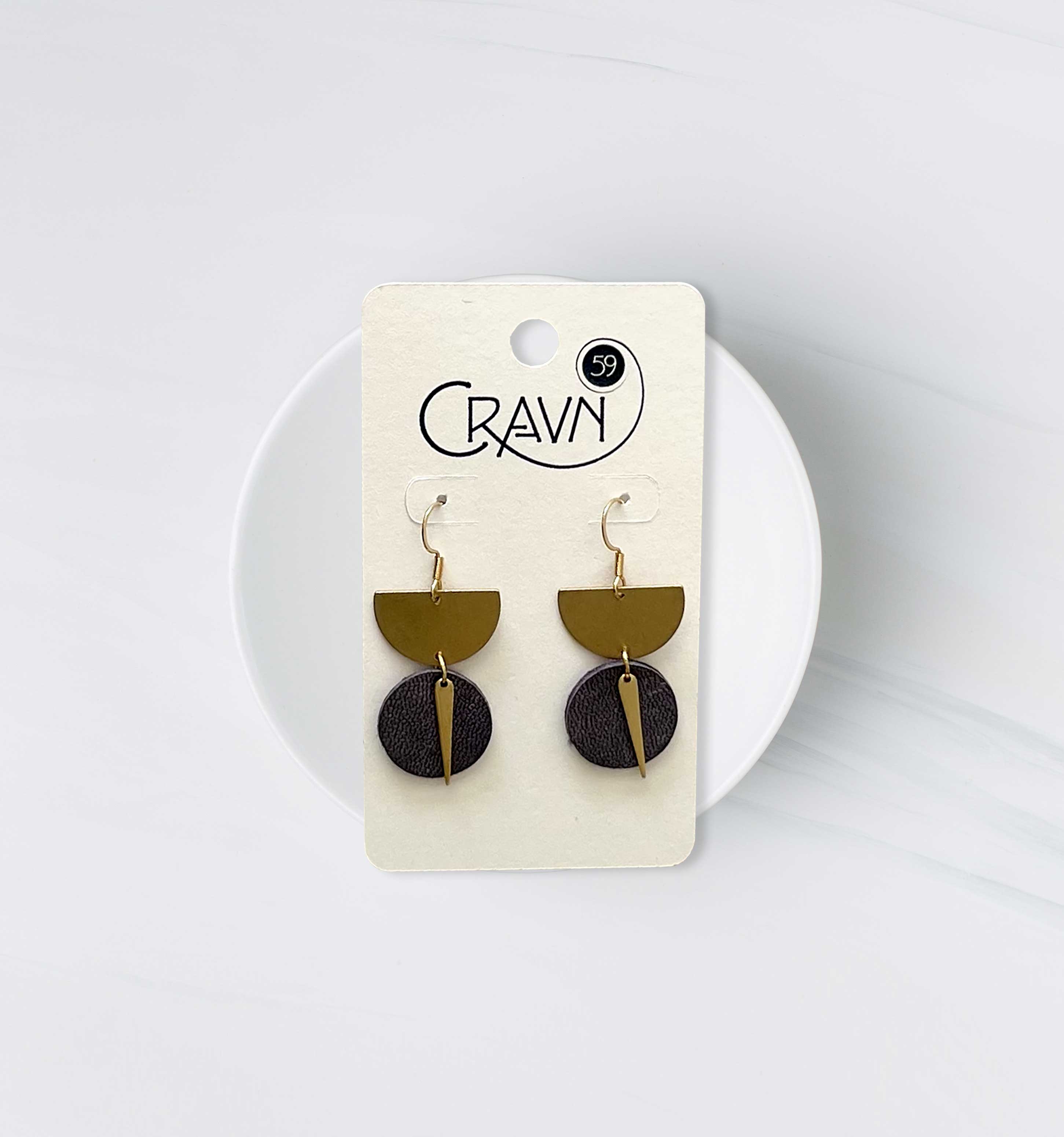 Womens store leather earrings