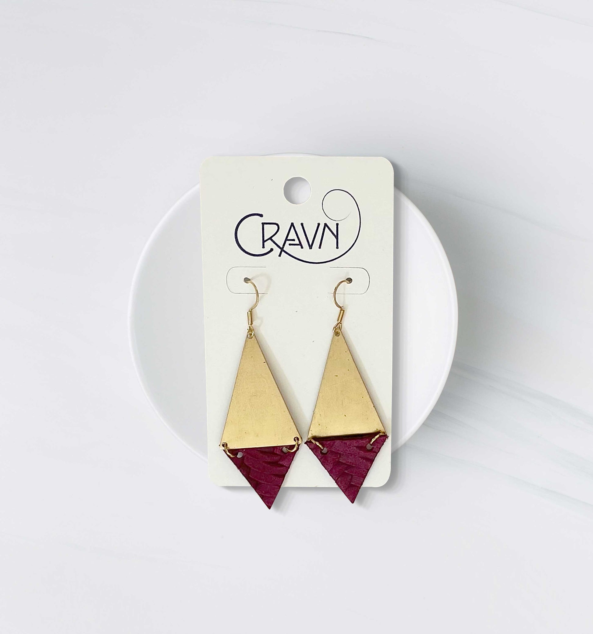 Triangle Leather Earrings