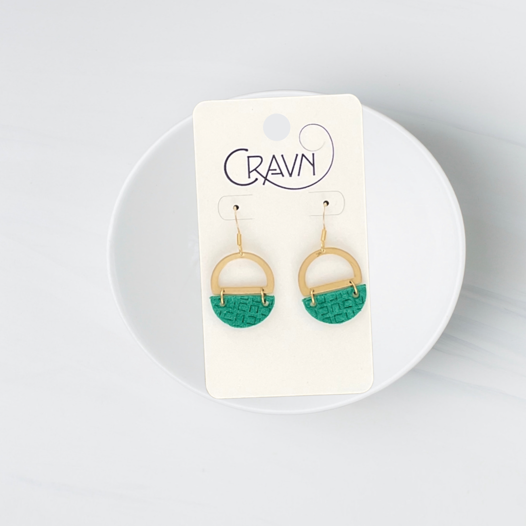 Leather & Brass Circles Earrings